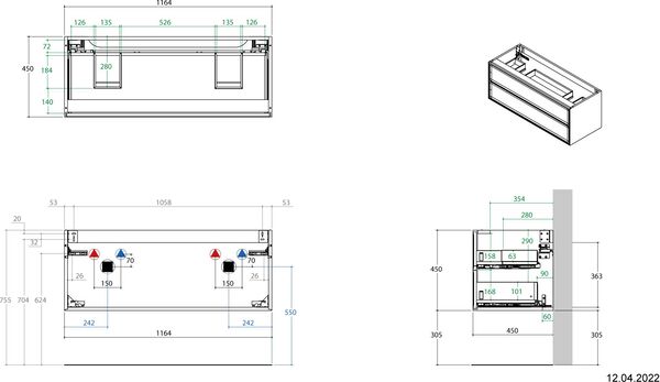 Meuble sous-lavabo Alterna elena plus Blanc image number 1