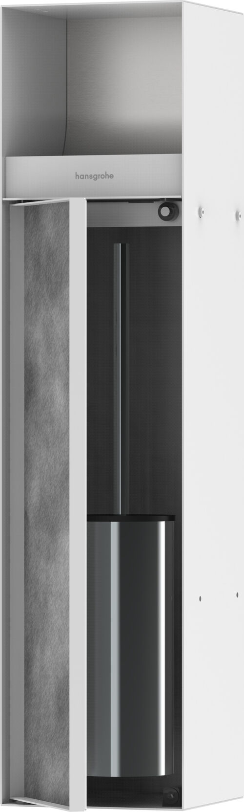 Wandnische Klosettb&uuml;rstenhalter Hansgrohe XtraStoris Rock Weiss matt