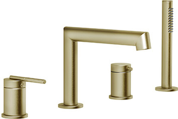 Garniture de remplissage Gessi Ingranaggio 4-trous brushed brass image number 0