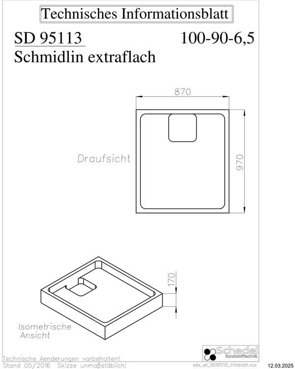 Support de receveur de douche Schedel image number 1