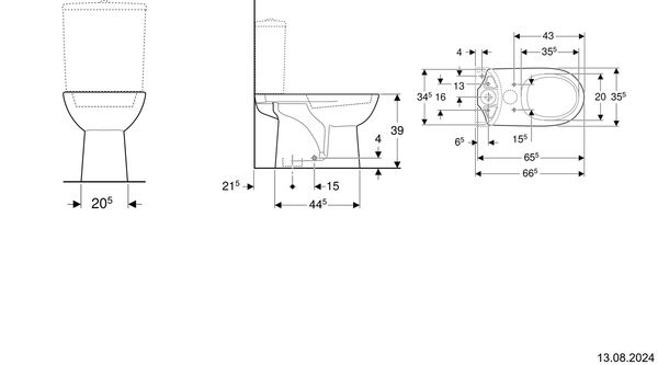 Stand-Klosett Geberit Renova weiss Cleaneffekt image number 1