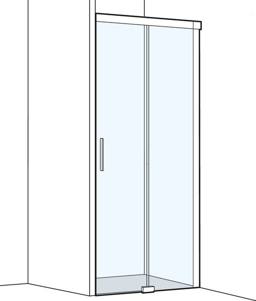 Porta scorrevole Koralle S500 Plus colore argento Vetro trasparente Plus