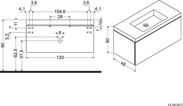 Combinaison de lavabo Duravit Vero Air Basalte mat image number 1