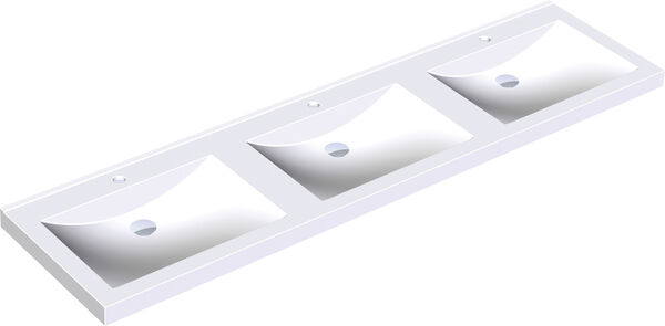 Lavabo triple KWC Quadro Blanc image number 0