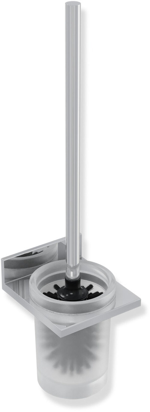 Klosettb&uuml;rstenhalter Hewi 900Q, Metall, Einsatz aus Glas satiniert, Breite 105 mm, H&ouml;he 436 mm, image number 0