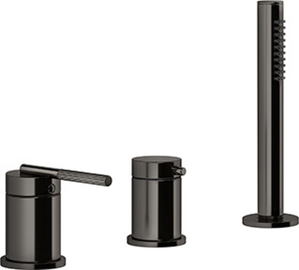 Wannenf&uuml;llkombination Gessi Ingranaggio 3-Loch Black metal image number 0