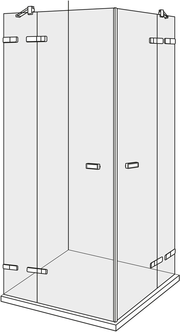 Cabina diagonale Alterna lin.3, larghezza fino a 125 x 125 cm, 2 porte pendolari con 2 elementi image number 0