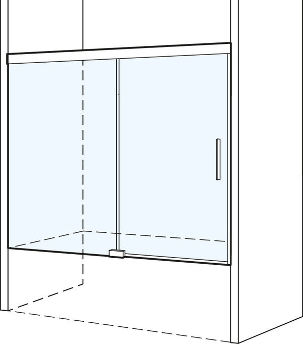 Gleittüre Koralle S505 Plus silberfarbig Echtglas klar Plus image number 0