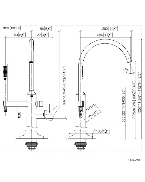 Batterie de bain Dornbracht Vaia &frac12;" Platine mat image number 1