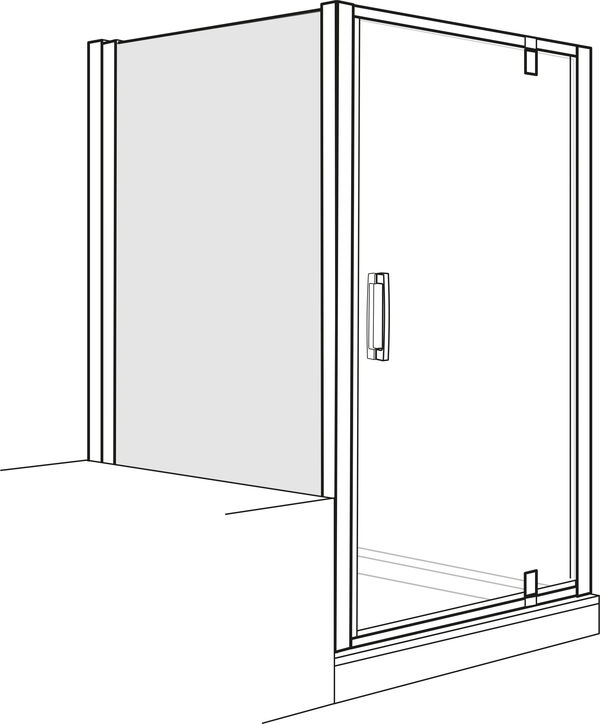 Parete laterale Duscholux Optima 6, larghezza fino a 1020 mm, battuta a sinistra, ridotto, per image number 0