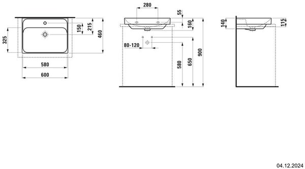 Auflegewaschtisch Laufen Meda Weiss matt image number 1