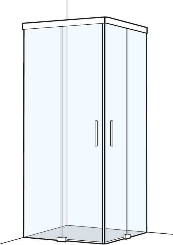 Paroi diagonale Koralle S505 Plus Couleur d'argent Verre clair image number 0