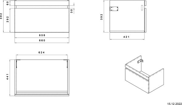 Meuble sous-lavabo Alterna pro S Blanc image number 1