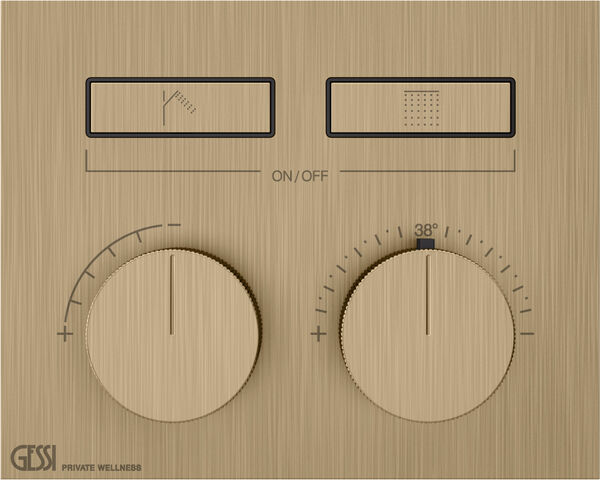 Duschsystem-Endmontageset Gessi HI-FI Compact warm Steel brushed image number 0