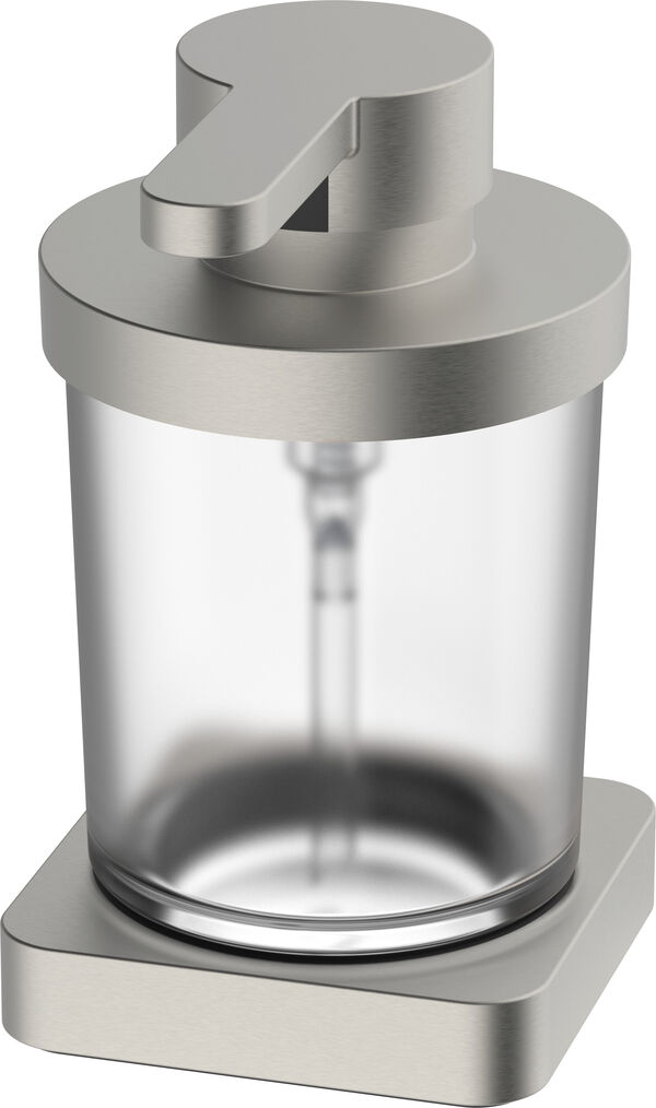 Distributore di sapone Alterna direta, modello d'appoggio, recipiente in vetro satinato rotondo image number 0