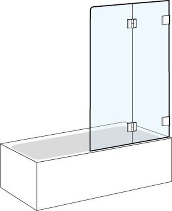 Trennwand Koralle Rubin verchromt Echtglas klar Duschguard image number 0