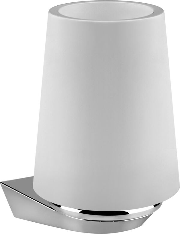 Portabicchiere Gessi Cono, modello a parete, bicchiere in materia Cristalplant, bianco opaco image number 0