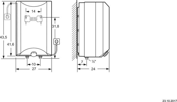 Kleinboiler Bosch Übertischmontage, 5 Liter image number 1