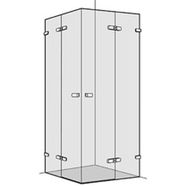 Cabina diagonale Koralle S505 2 porte battenti con elementi fissi 100,1 - 150 cm image number 0