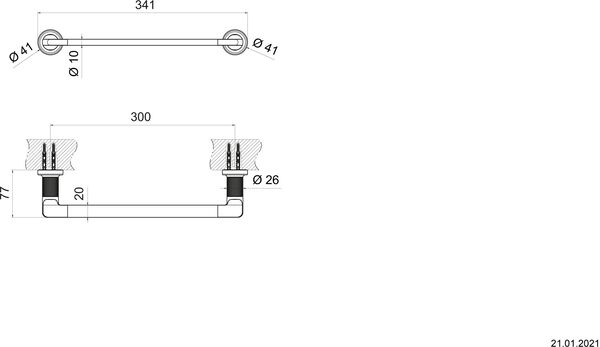 Badetuchstange Gessi Inciso verchromt image number 1