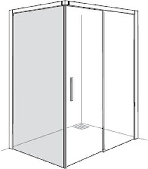 Cloison lat&eacute;rale Alterna liva Noir mat Verre clair CareTec Pro