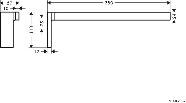 Porte-linge Axor Universal Rectangular Couleur acier inoxydable image number 1