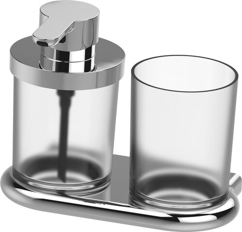 Porte-verre et distributeur de savon Bodenschatz Nia Chromé