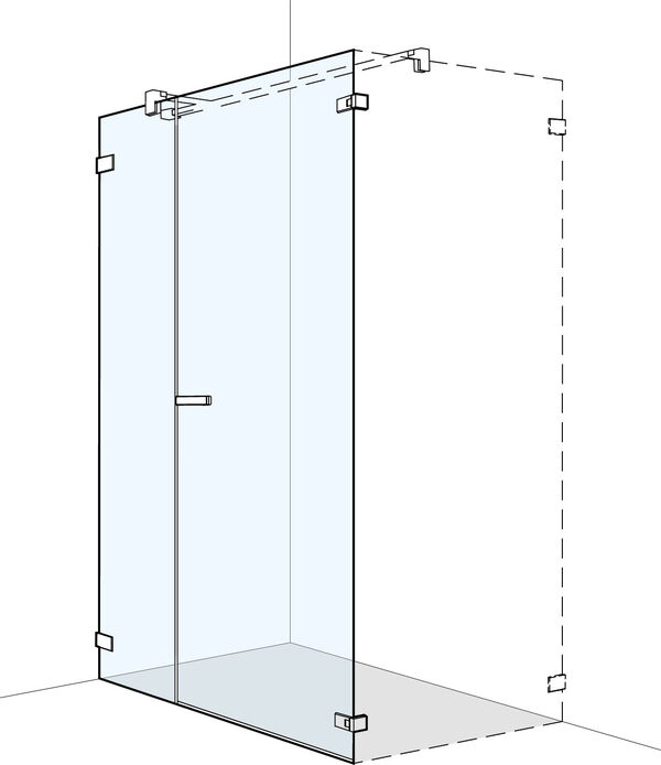 Porta a pendolo Koralle S606 Plus con pannello laterale larghezza 70 - 100 cm  image number 0
