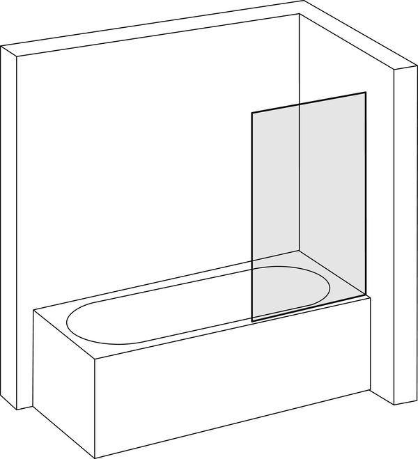 Parete laterale a posa libera Alterna lin.3, cerniere a destra, larghezza 801 - 900 mm, altezza image number 0