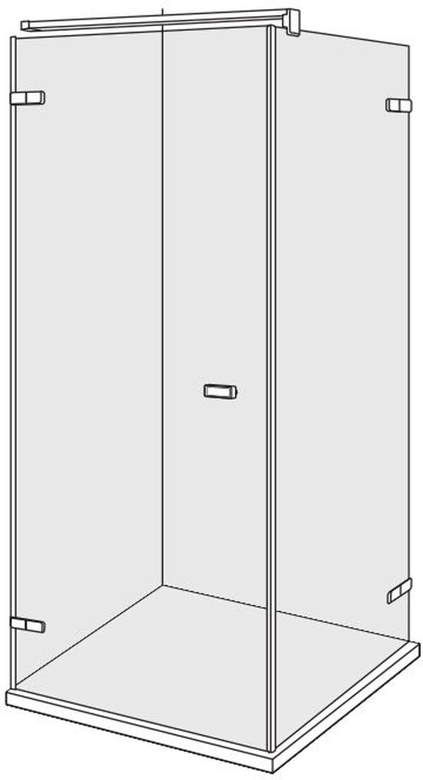 Porte battante Duscholux Viva couleur acier inoxydable Verre clair CareTec Pro image number 0