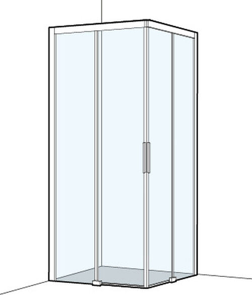 Eckeinstieg Koralle S404 Plus Schwarz matt Echtglas klar