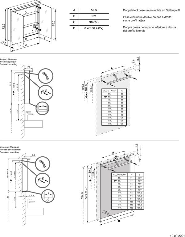 Spiegelschrank Schneider Bordo TW image number 1