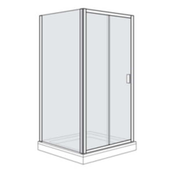 Porte coulissante Duscholux Optima 400 Argent &eacute;lox&eacute; Verre clair CareTec image number 0