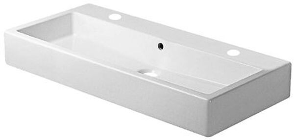 Lavabo Vero 100 x 47 cm, con 2 fori per rubinetteria parte inferiore non liscia image number 0