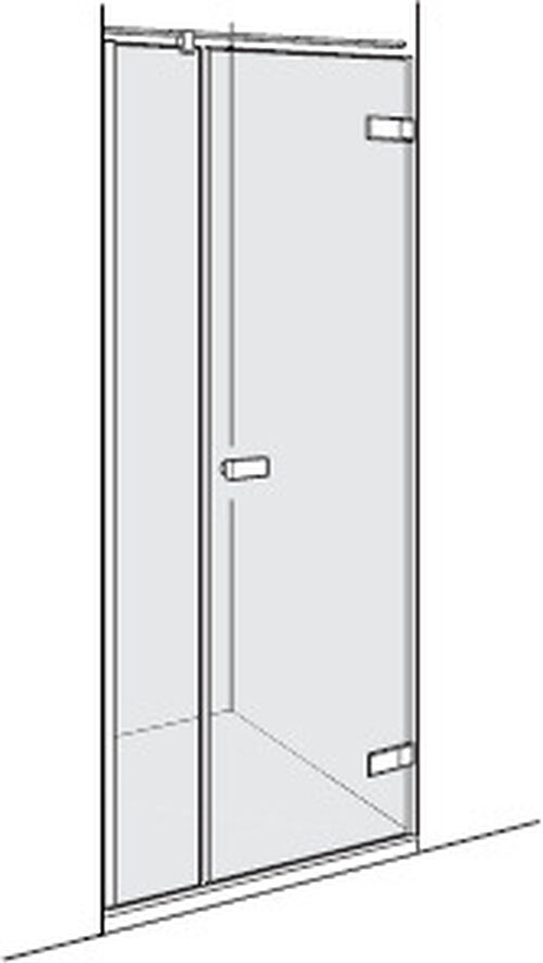 Porta pendolare Alterna lin.3 Cromato Vetro trasparente CareTec Pro