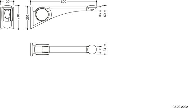 Stützklappgriff Hewi LifeSystem Premium Signalweiss glänzend Griffpad Anthrazit matt image number 1