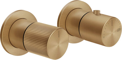 Duschenmischer Endmontageset Gessi Habito Warm steel brushed rigato