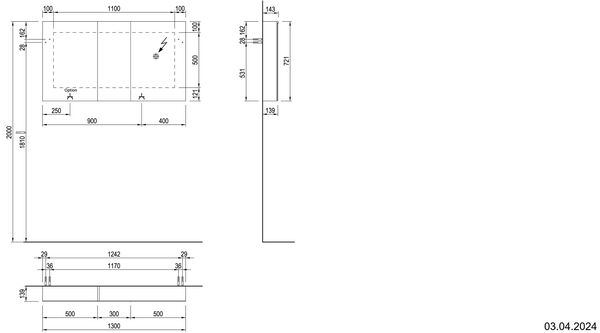 Spiegelschrank Alterna enea LED plus berglärche braun Lichtfarbe stufenlos verstellbar 2700-6500 K image number 2