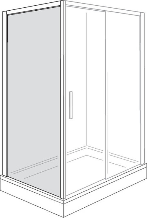 Seitenwand Alterna liva Schwarz matt Echtglas klar