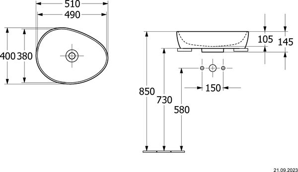 Auflegewaschtisch Villeroy & Boch Antao Stone white matt Cleaneffekt image number 1