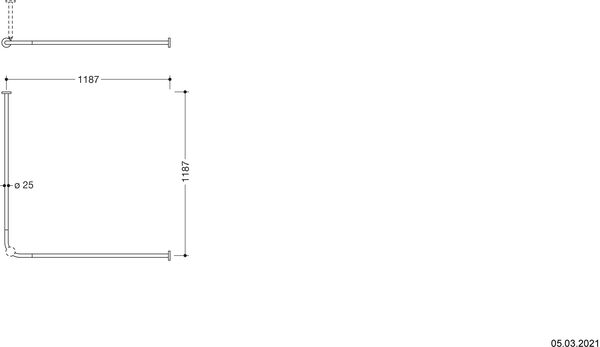 Tringle pour rideau de douche form Hewi 900 noir mat image number 1