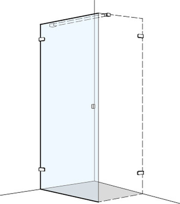 Fl&uuml;gelt&uuml;re Koralle S505 Plus Verchromt Echtglas klar Duschguard image number 0
