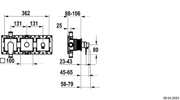 Bademischer-Endmontageset KWC Homebox Ella Verchromt image number 1