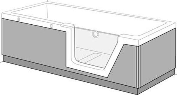 Schürze Duscholux Panelle, Front und Rückenteil weiss image number 0