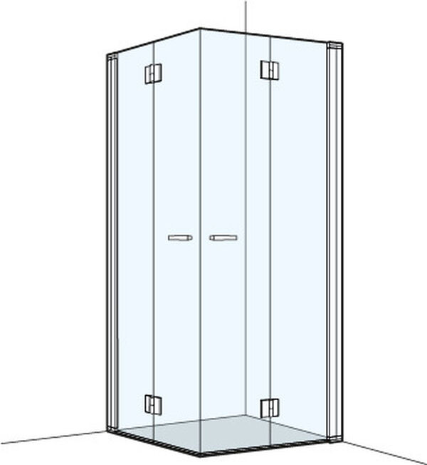 Eckeinstieg Koralle S400 Plus Silberfarbig Echtglas klar Duschguard image number 0