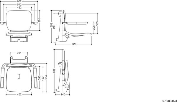 Siège suspendu Hewi 802 LifeSystem Premium Blanc de sécurite brillant peint par poudrage image number 1