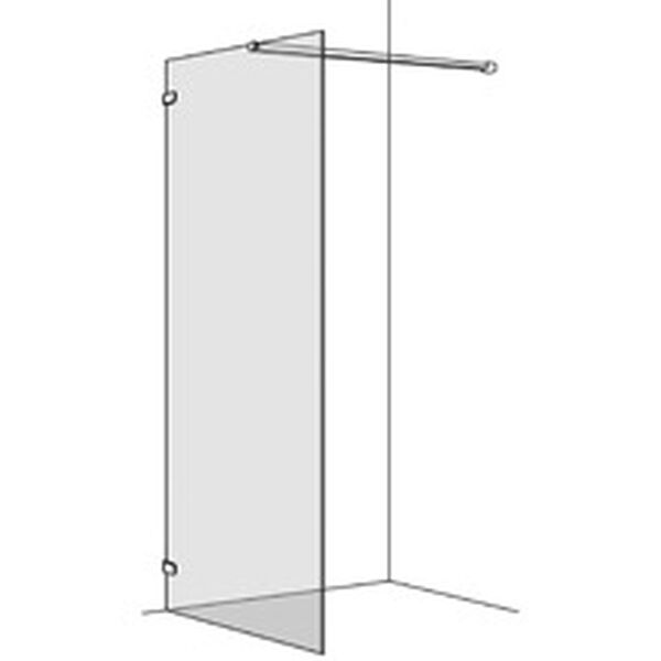 Seitenwand Koralle S505 - freistehend Verchromt Echtglas klar Duschguard image number 0