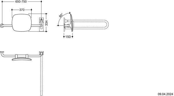 Dossier Hewi 801 Blanc signalisation Dossier gris anthracite image number 1
