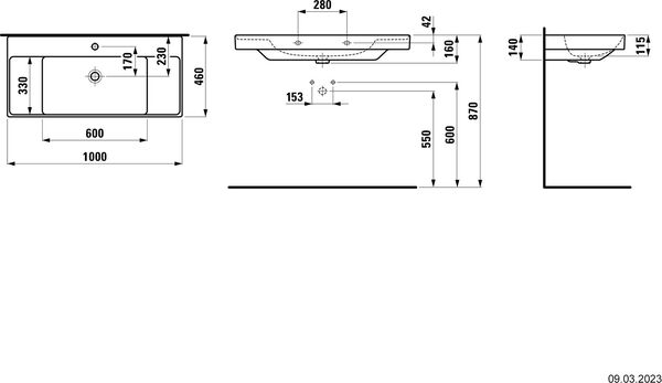 Waschtisch Alterna calea 100 x 46 cm Weiss image number 1