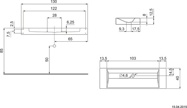 Waschtisch Schmidlin Studio 130 x 47.5 cm Weiss image number 1
